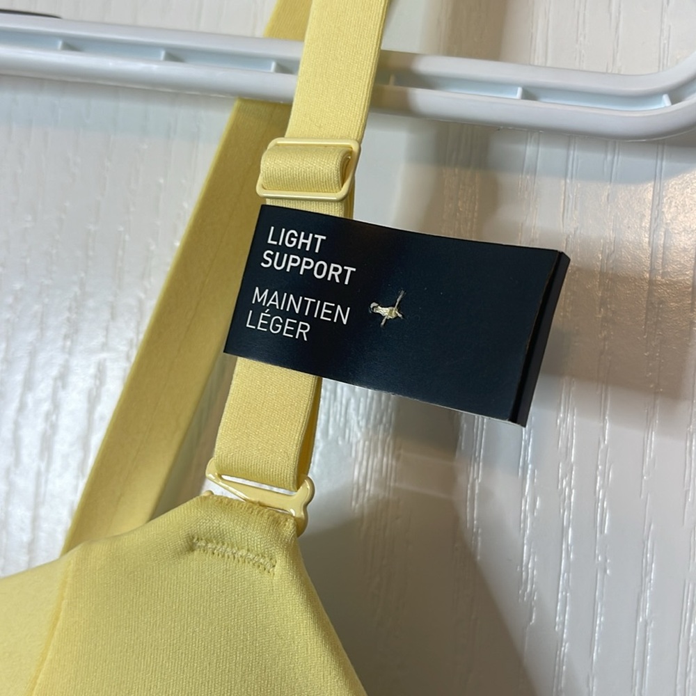 Adidas Yoga Studio Light Support Training Sports Bra Yellow Size 2X - Picture 8 of 16